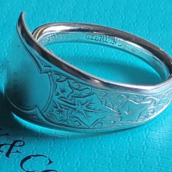1870 Tiffany & Company Antique Ivy Spoon Ring in Sterling Silver #41 size 10 - Picture 11 of 13